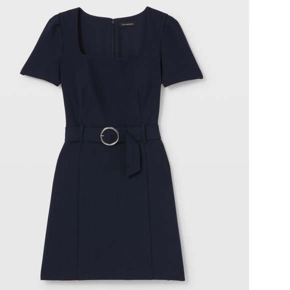 Belted Open Neck Sheath Dress - Picture 2 of 4